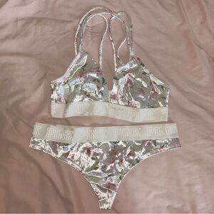 Victoria’s Secret PINK Velvet Floral 2 Piece Set